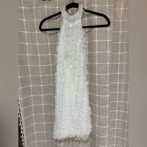12th Tribe Vera White Payette Sequin Mini Dress